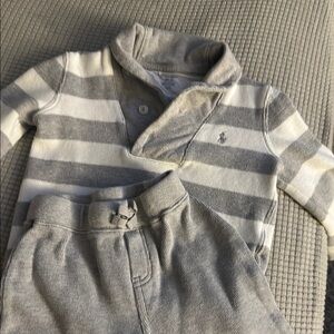 Gray Striped Kids Shirt by Ralph Lauren